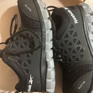 Reebok Black Mesh Sneakers with Gray Soles